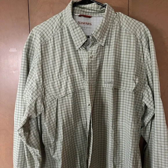 Simms Green Plaid Button-Up Shirt - Picture 1 of 2